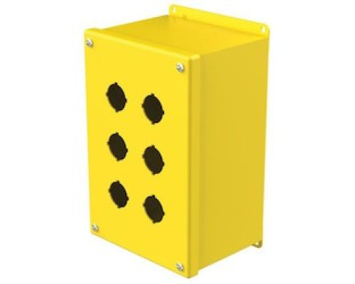 HOFFMAN ENCLOSURES INC  E6PBXY   Type 12, Type 13 Indoor 6 Hole 30.5-mm Push Button Extra Deep Steel Enclosure Yellow