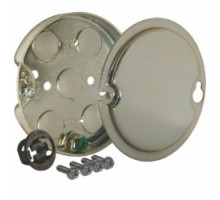 HUBBELL PREMISE WIRING  295-1   4 In. Round Ceiling Fan Pan - Drawn with Conduit 1/2 KO’s, 1-1/2 In. Depth