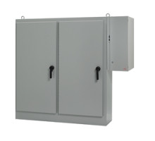 HOFFMAN ENCLOSURES INC  A84XD4EW18FTCLPG   Four Door Sequestr Disconnect, Size/Dims: 84.12x158.00x18.12, Material: Steel, Finish: Gray