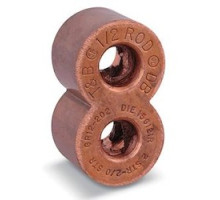 THOMAS & BETTS  GR58-300500TP   Figure Eight Compression Ground Rod Tap Connector for 5/8 inch Galvanized Ground Rod, Copper, Tin-Plated, Cable Range 300 - 500 kcmil