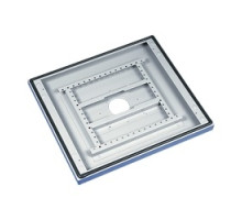 HOFFMAN ENCLOSURES INC  PBSK66   Base, Sloped Top/Ped.Cutout, Size/Dims: fits 600x600mm, Material/Finish: Steel/LtGray