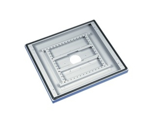 HOFFMAN ENCLOSURES INC  PBSK66   Base, Sloped Top/Ped.Cutout, Size/Dims: fits 600x600mm, Material/Finish: Steel/LtGray