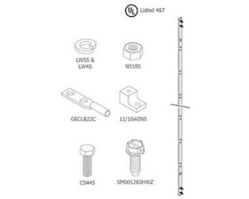 HARGER LIGHTNING PROTECTION  RGBVKIT145836A   EQUIPMENT RACK GROUND BAR KITS36 INCH AR