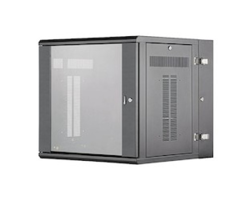 PANDUIT  PZWMC12W   PanZone Wall Mount Cabinet with Windowed Front Door, 12 RU, Black