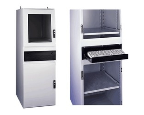 HOFFMAN ENCLOSURES INC  PGLD1886CWS   Computer Workstation Encl., Size/Dims: 1800x800x600mm, Material/Finish: Steel/LtGray