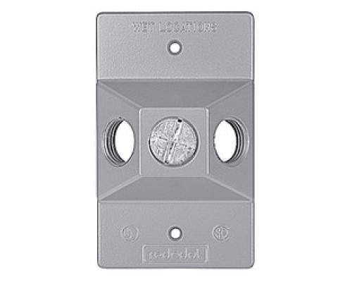 THOMAS & BETTS  S201E   1-Hole Rectangular Lampholder Cover, 1/2 Inch, Silver