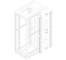 GREAT LAKES DATA RACKS BGS-84-48  Brush Grommet and Edge Grommet to Cover Cable Pass-Thru Knockouts, Use for Two Side Cable Knockouts on 84