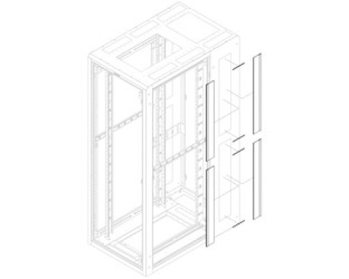 GREAT LAKES DATA RACKS BGS-84-48  Brush Grommet and Edge Grommet to Cover Cable Pass-Thru Knockouts, Use for Two Side Cable Knockouts on 84