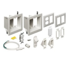ARLINGTON INDUSTRIES TVBR2505K  TV BRIDGE KIT. Kit includes 2 recessed power and low voltage power boxes and all the connections you need to bridge power from one stud bay to the next.