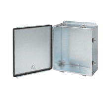 HOFFMAN ENCLOSURES INC  A1412CHEMC   J Box Typ 12 EMC, Hinged Cover, Size/Dims: 14.00x12.00x6.00, Material/Finish: Steel/zinc