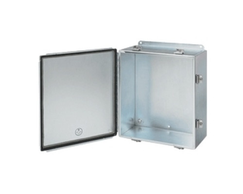 HOFFMAN ENCLOSURES INC  A1412CHEMC   J Box Typ 12 EMC, Hinged Cover, Size/Dims: 14.00x12.00x6.00, Material/Finish: Steel/zinc