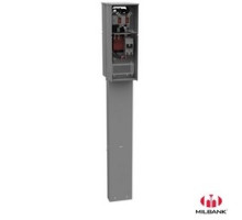 MILBANK MFG CO  U5241-O-100S   Power Outlet, 4 Terminal, Ring Type, Double Pedestal, Direct Burial, 2-100 Amp Main Breakers, Plain Top