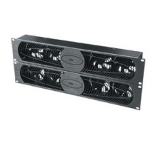 MIDDLE ATLANTIC PRODUCTS  UQFP-4RA-I/O   UQFP Series Intake/Exhaust Fan Panel, 2 RU, 19 Inch Width x 2.96 Inch Depth x 3.5 Inch Height, Steel, Black Brushed and Anodized, 100 CFM