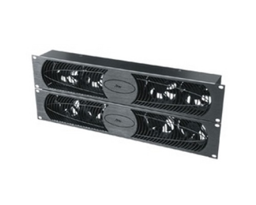 MIDDLE ATLANTIC PRODUCTS  UQFP-4RA-I/O   UQFP Series Intake/Exhaust Fan Panel, 2 RU, 19 Inch Width x 2.96 Inch Depth x 3.5 Inch Height, Steel, Black Brushed and Anodized, 100 CFM