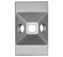 THOMAS & BETTS  LF31   Single Gang Jumbo Lampholder Cover, Length 5-1/8 Inches, Width 3-1/8 Inches, Hole Size 1/2 Inch, Silver, Aluminum, Three Hole Device Mount