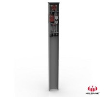 MILBANK MFG CO  MPAP-200-MB-78   Meter Socket, Single Pedestal, 4 Terminal, Ring Type, Plain Top, 200 Amp Main Breaker, Direct Burial, Parallel Wired
