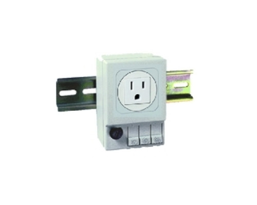 HOFFMAN ENCLOSURES INC  ADINP120F   DIN Mt Outlet 120 V AC Fuse Gray, Size/Dims: 3.54x2.44x1.97, Material: Plastic, Finish: Lt Gray