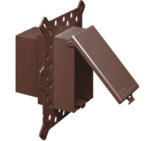 ARLINGTON INDUSTRIES  DBVM1BR   Low Profile Inbox for new construction for stucco, textured and rigid siding. Vertical with weatherproof while in use. Extra Duty brown cover.