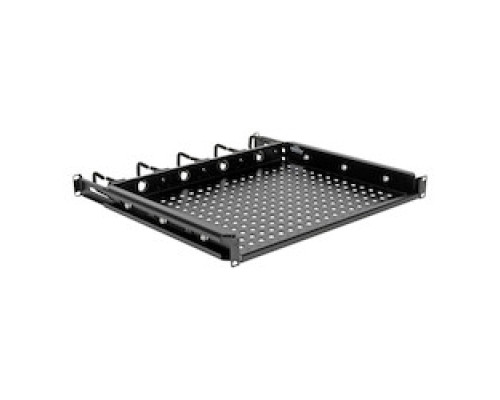 TRIPP LITE  SRWSHELF4P1U   Cantilevered Steel Rack Shelf - 1U, Vented, Integrated Cable Rings, 14.2 in. Deep, Holds up to 50 lb.