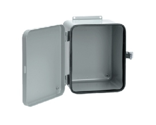HOFFMAN ENCLOSURES INC  A12104DL   J Box, Type 12 Hinged Cover QR, Size/Dims: 12.00x10.00x4.00, Material/Finish: Steel/Gray