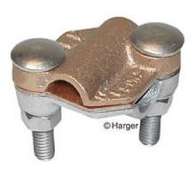 HARGER LIGHTNING PROTECTION  210BM   BI-METAL CROSS RUN CONNECTOR 2 BOLT 2 PIECE