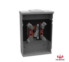 MILBANK MFG CO  U5929-XL-INS   Meter Socket, Solar Friendly, 4 Terminal, Ring Type, 100 Amp, Overhead or Underground Service, Small Closing Plate