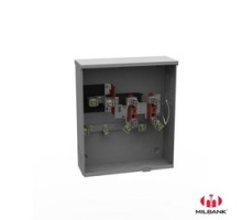 MILBANK MFG CO  U1980-O-HSP   Meter Base, Single Position, 4 Terminal, Ringless, 200 Amp, 600 VAC, Plain Top, Steel