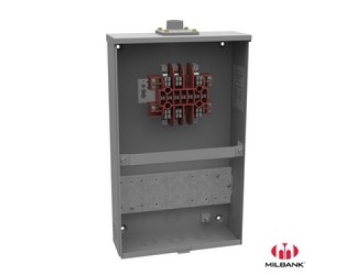 MILBANK MFG CO  UC7461-YL-TGE-DES   Meter Socket, 13 Terminal, Ringless Type, 1.25in Hub, Steel