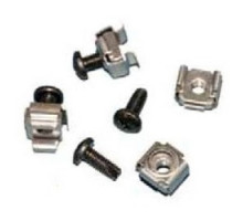 GREAT LAKES DATA RACKS  HDW-105-50   M6 Cage Nuts w/ Screws, 12mm Screw Length, Package of 50