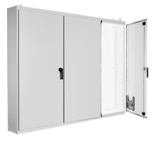 HOFFMAN ENCLOSURES INC  A86M5E20LP   Type 12 5-Door Enclosure, Less Panel, Size/Dims: 86.12x187.00x20.12, Material/Finish: Steel/paint