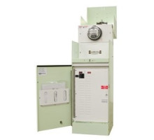 MILBANK MFG CO  CP3B11115A22   Commercial Meter Pedestals, Ring Type, 4 Terminal, 1 Phase, 100 Amp, 240 VAC, Main Circuit Breaker