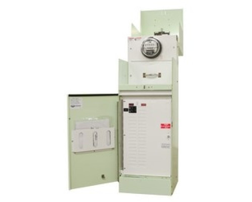 MILBANK MFG CO  CP3B11115A22   Commercial Meter Pedestals, Ring Type, 4 Terminal, 1 Phase, 100 Amp, 240 VAC, Main Circuit Breaker