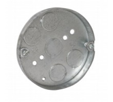 HUBBELL PREMISE WIRING  293   4 In. Round Ceiling Pan - Drawn with Conduit KO’s, 1/2 In. Depth