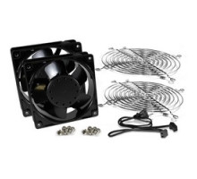 HAMMOND MANUFACTURING CO DNFK2AC120  Cabinet Fan Kit, 2-Fan, 210 CFM, 60 dB, Includes 4 Fan Guard and Daisy Chain Corded Plug