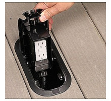 THOMAS & BETTS  DKG-PRO   Deck Grommet Pro, Length 9.18 Inches, Width 4.75 Inches, Depth 2.875 Inches, Black, Non-Metallic, Includes Four Arms and #8-32 Screws for Attachment to Deck and 2 Cord Fittings