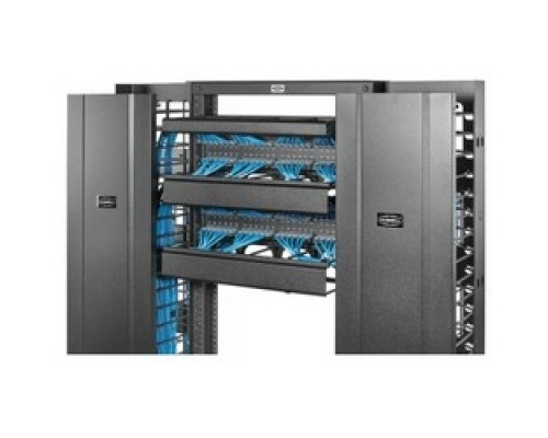 HUBBELL PREMISE WIRING  HM24   Horizontal Cable Management, M Series, 2U, 4 in. Depth, No Cover, Black