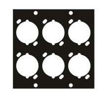 MIDDLE ATLANTIC PRODUCTS  UNIV6   UCP Module, Six XLR Female Punchouts