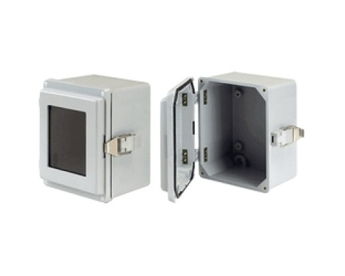 HOFFMAN ENCLOSURES INC  A865JFGQRR   J Box, Type 4X, Solid Cover/QR, Size/Dims: 7.50x6.00x5.28, Material/Finish: Fiberglass