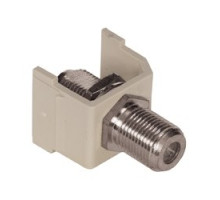 HUBBELL PREMISE WIRING SFFX  Audio Video Connector, F-Type Coupler, nickel, office white. Sold in carton increments only. Carton contains - 25 keystone connectors individually bagged .