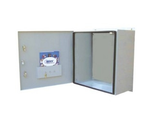MIER PRODUCTS BW-124BP  Outdoor Electrical Enclosure, Removable Interior Back Panel, Lock, 2 1/4-Turn Latch, Door-Pocket, Rain-Channel, Exterior Mounting Ear, NEMA 4, 24