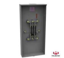 MILBANK MFG CO  U4667-X-8528   Meter Socket, Bolt-In Bypass, Single Position, 7 Terminal, Ringless, 600 VAC, Large Closing Plate, Steel