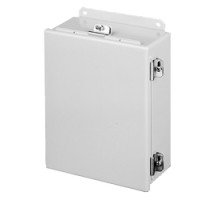 HOFFMAN ENCLOSURES INC  A404CHNF   J Box, Type 4 Hinged Cover, Size/Dims: 4.00x4.00x3.00, Material/Finish: Steel/Gray