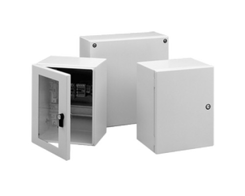 HOFFMAN ENCLOSURES INC  LWC252015   Inst.Box, Typ12, Hinged Win/Cvr, Size/Dims: 250x200x150mm, Material/Finish: Steel/LtGray