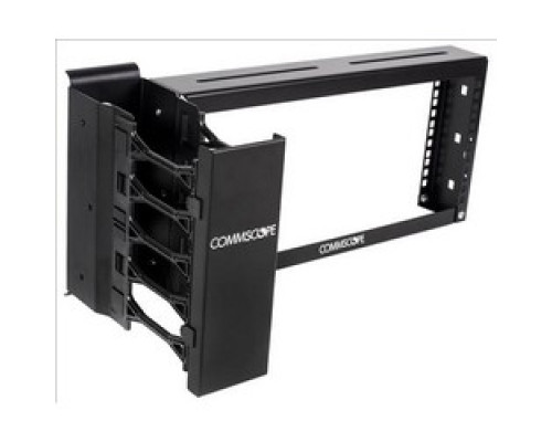 COMMSCOPE ENTERPRISE SOLUTIONS 760169599 OVRHDRACKVCM6U Overhead Patch Panel Rack, 6U, 3 in 76 mm Channel x 9.5 in 239 mm H, 19 in 482.6 mm , 3/8 Sq Punch, Mini Vertical Cable Management, Black