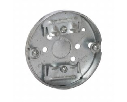 HUBBELL PREMISE WIRING  292   3-1/2 In. Round Ceiling Pan - Drawn with NMSC Clamps, 1/2 In. Depth