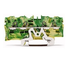 WAGO CORPORATION  2004-1407      4-conductor Ground Terminal Block; 4 mm2; Suitable For Ex E II Applications; Side And Center Marking; For Din-rail 35 X 15 And 35 X 7.5; Push-in CAGE CLAMP