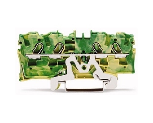 WAGO CORPORATION  2004-1407      4-conductor Ground Terminal Block; 4 mm2; Suitable For Ex E II Applications; Side And Center Marking; For Din-rail 35 X 15 And 35 X 7.5; Push-in CAGE CLAMP