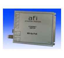 AMERICAN FIBERTEK  MX-6P-FX-POE      Ethernet Switch, 6-Port, 48 to 52 VDC, 100 Milliampere, 15 Watt, 7-5/8