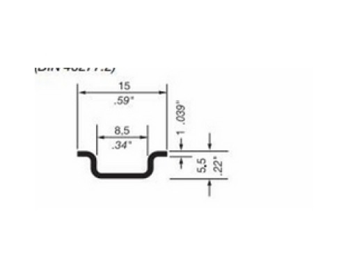TE-ENERGY  010167401      DIN Rail Solid 1m, 15 X 5.5 mm