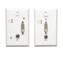 TRIPP LITE  B140-1A1-WP  B140-1A1-WP      DVI over Cat5/Cat6 Active Extender Kit, Wallplate Transmitter and Receiver, 1920x1080 at 60Hz, Up to 200-ft., TAA